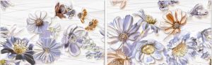 Азори. Панно Dream Blue Floret (из 2 плиток) 20х60 ― KeramikPRO.ru Интернет магазин