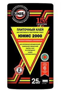 Сухие смеси.Клей плиточный Юнис 2000 25кг ― KeramikPRO.ru Интернет магазин
