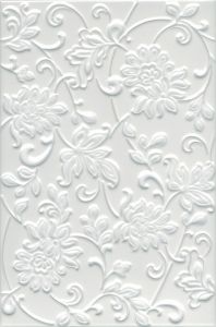 Kerama Marazzi. Настенная плитка  Аджанта цветы белый  20х30 ― KeramikPRO.ru Интернет магазин