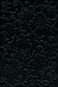 Kerama Marazzi. Настенная плитка  Аджанта цветы черный 20х30  ― KeramikPRO.ru Интернет магазин