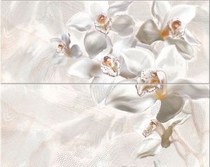 Азори. Панно Agat Beige "Орхидея" (Комплект из 2 плиток) 50,5х40,2 ― KeramikPRO.ru Интернет магазин